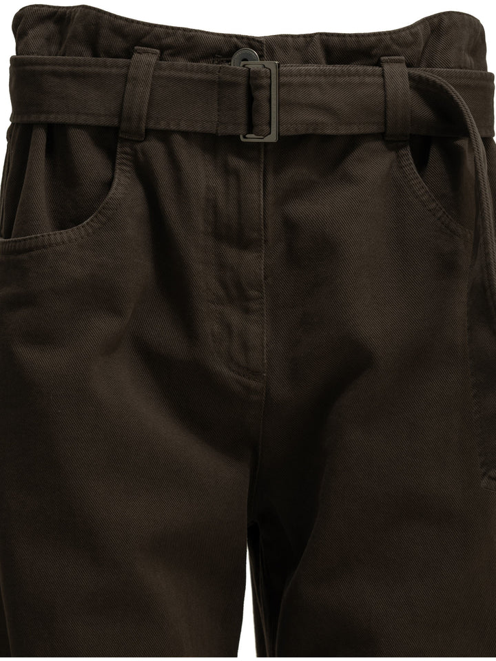 Brunello Cucinelli Wide-Leg Jeans - Marrone | f695afcfb79386e8bbe8b44675ca42261dabf6de