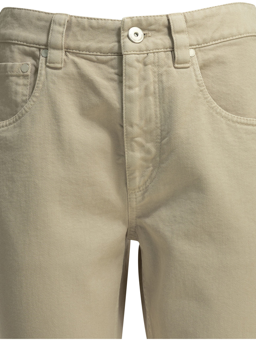Brunello Cucinelli Straight Shiny Bartck Jeans - Beige | 6cf94fd05130bf96f39412385375c65555406baa