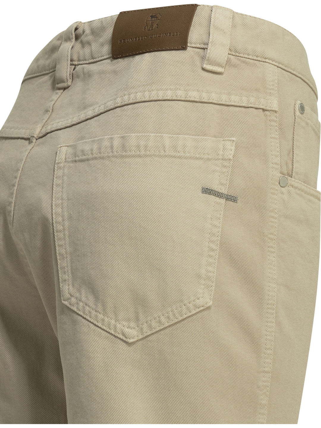 Brunello Cucinelli Straight Shiny Bartck Jeans - Beige | b77820967679586fe25666197286d1c1f9bfb931