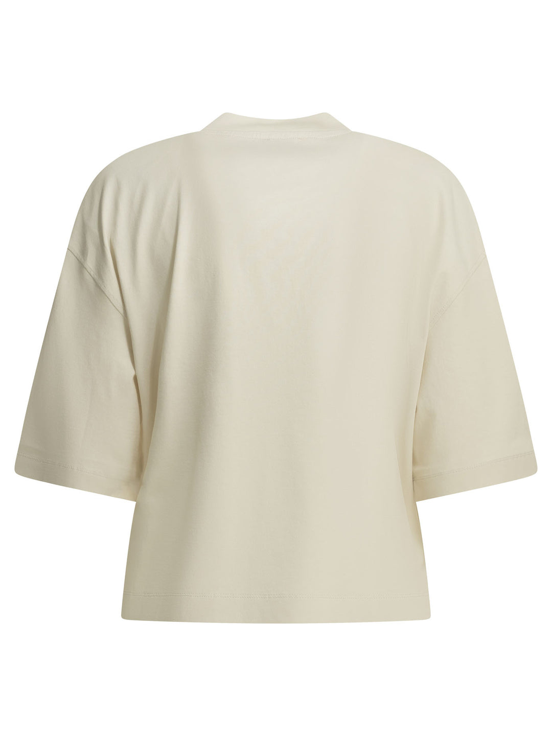Brunello Cucinelli Crew-Neck T-Shirt With Logo T-shirts - Beige | 1758811ada6f13b10d96a50d82ac007e10de1426