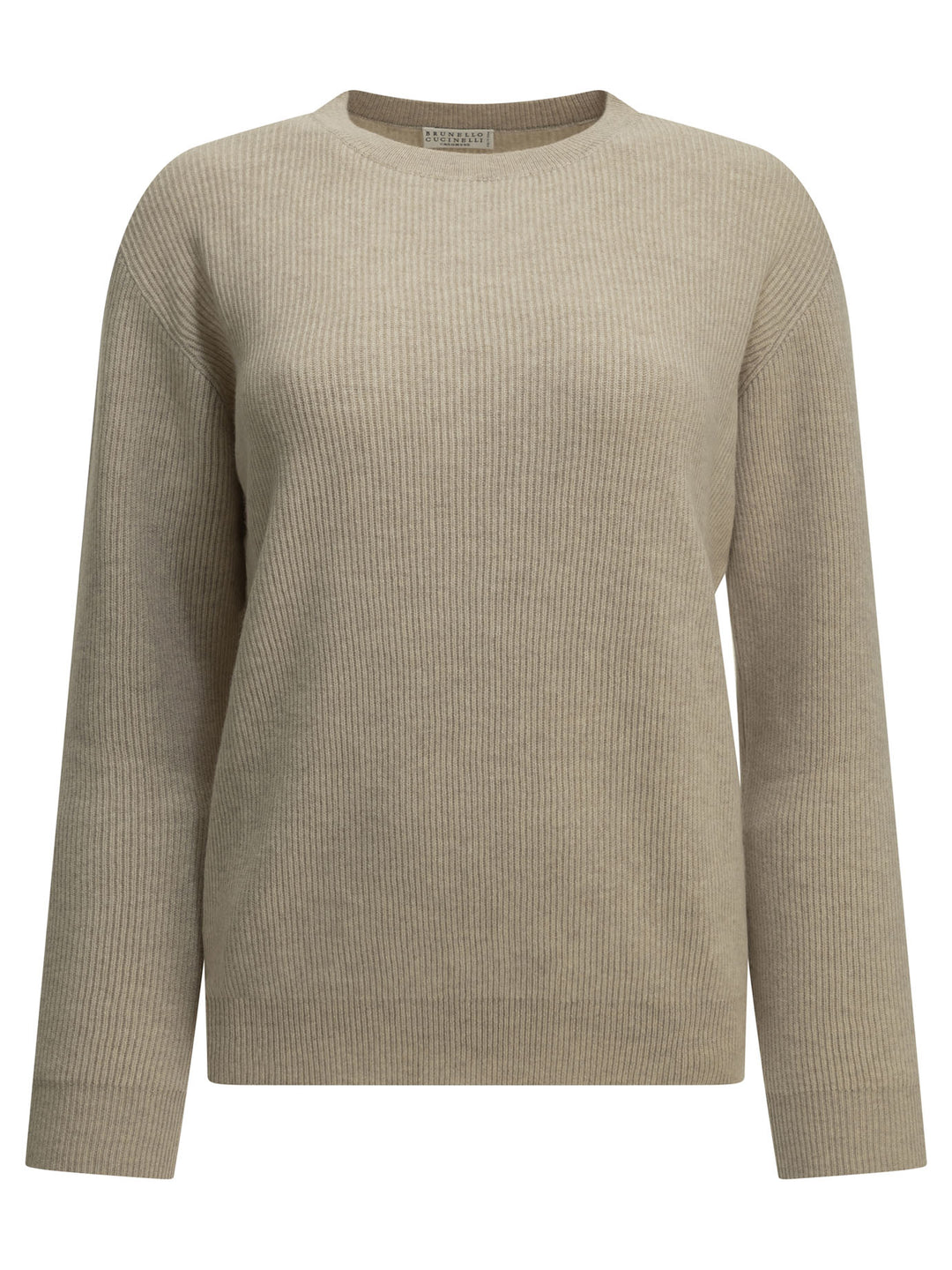 Brunello Cucinelli Cashmere Crew-Neck Sweater Knitwear - Beige | b9ca0bfc86ed9837b07f160eddac0d93600d7565