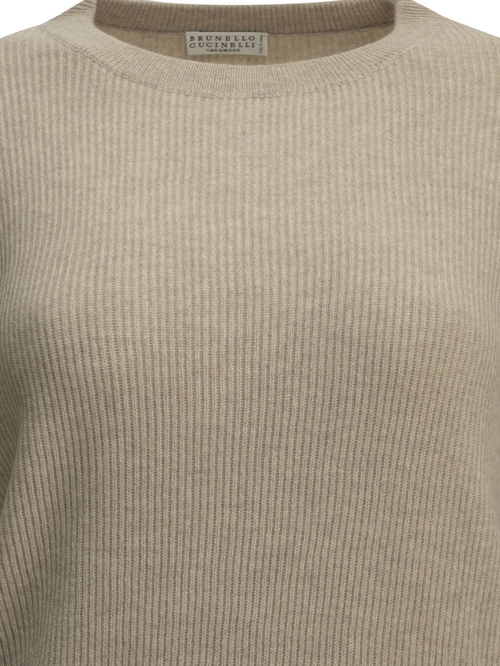 Brunello Cucinelli Cashmere Crew-Neck Sweater Knitwear - Beige | 0a0653336c9085126bf76845c5de2adc97f6e64d