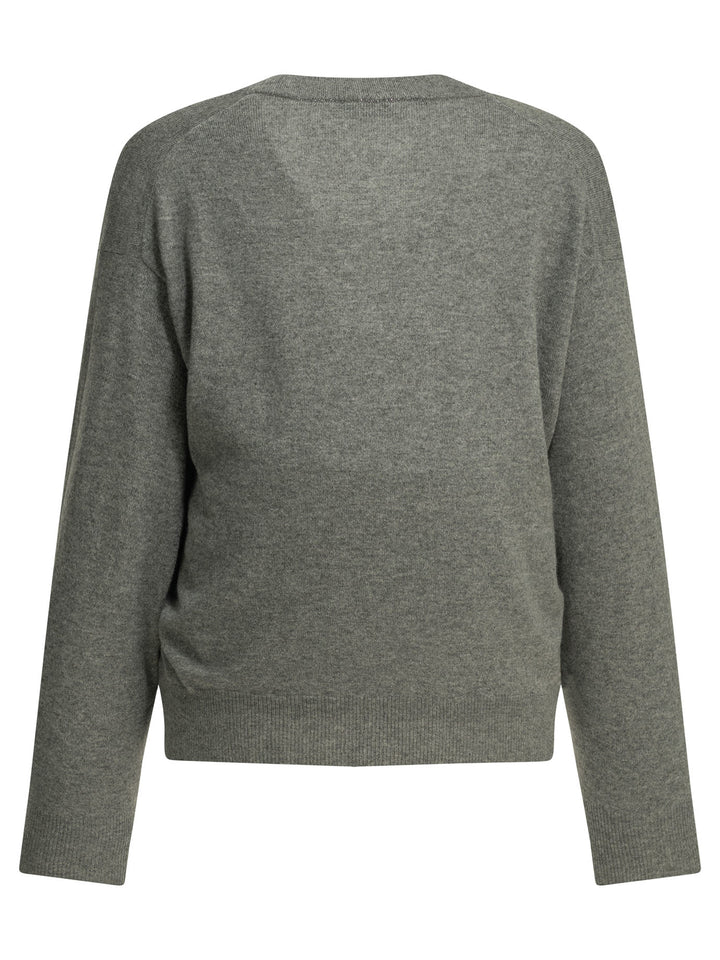 Brunello Cucinelli Cashmere V-Neck Sweater Knitwear - Grey | 4718b1aba7266c8a043497f0b361225f03b68fca