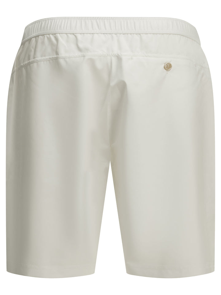 Brunello Cucinelli Logo Shorts - Bianco | d79685617f9f3db1fb525d30c44582e21ed2e449