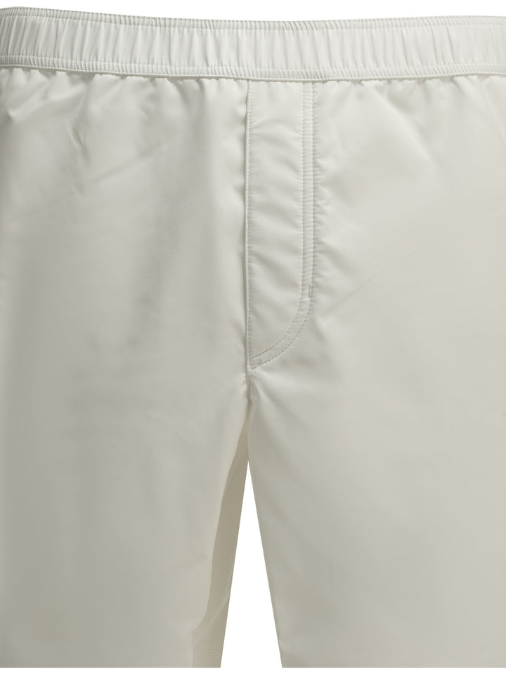 Brunello Cucinelli Logo Shorts - Bianco | 8d0253d34871765bc603c2f670e0e1ff6be234e6
