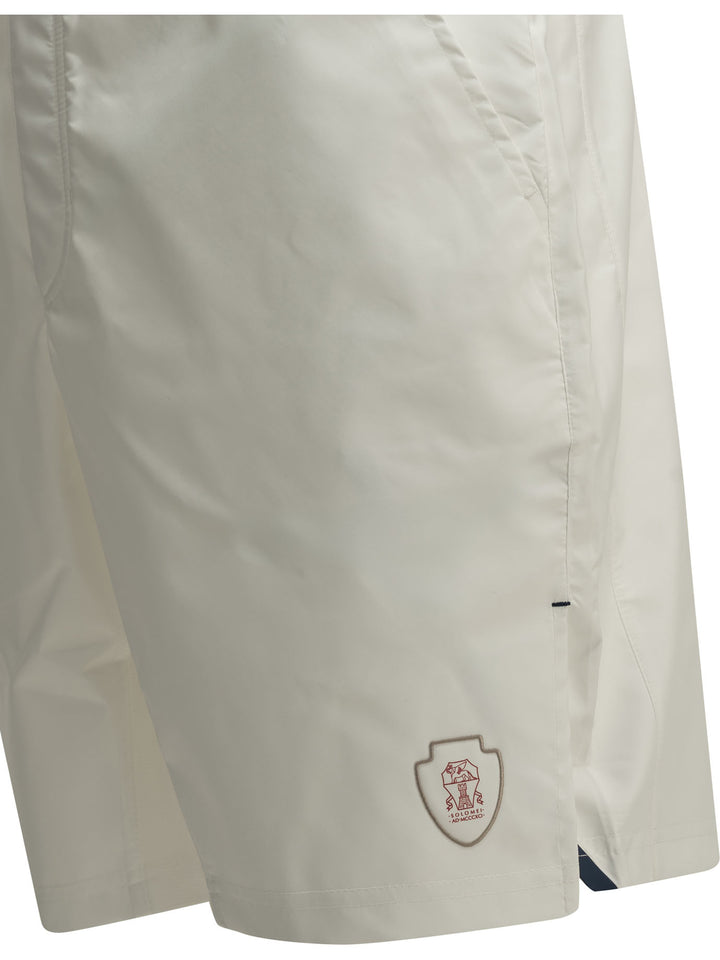 Brunello Cucinelli Logo Shorts - Bianco | e0c0338665c0ad41c272107be749978ac1892255
