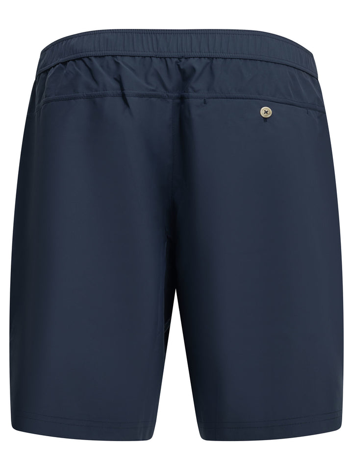 Brunello Cucinelli Logo Shorts - Blu | bc737c422f04be5a28f36e95f1e44166a4ffe8b1