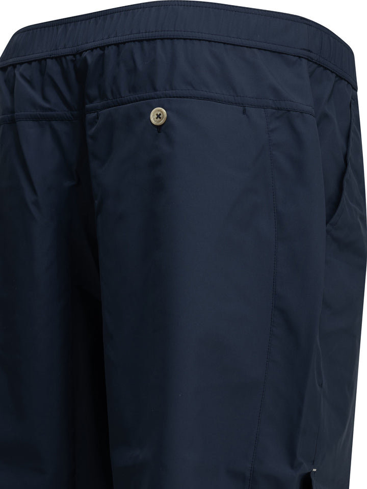 Brunello Cucinelli Logo Shorts - Blu | 541c2f1c0dbcaff16719a93ba0a1ea78e1d32bd1