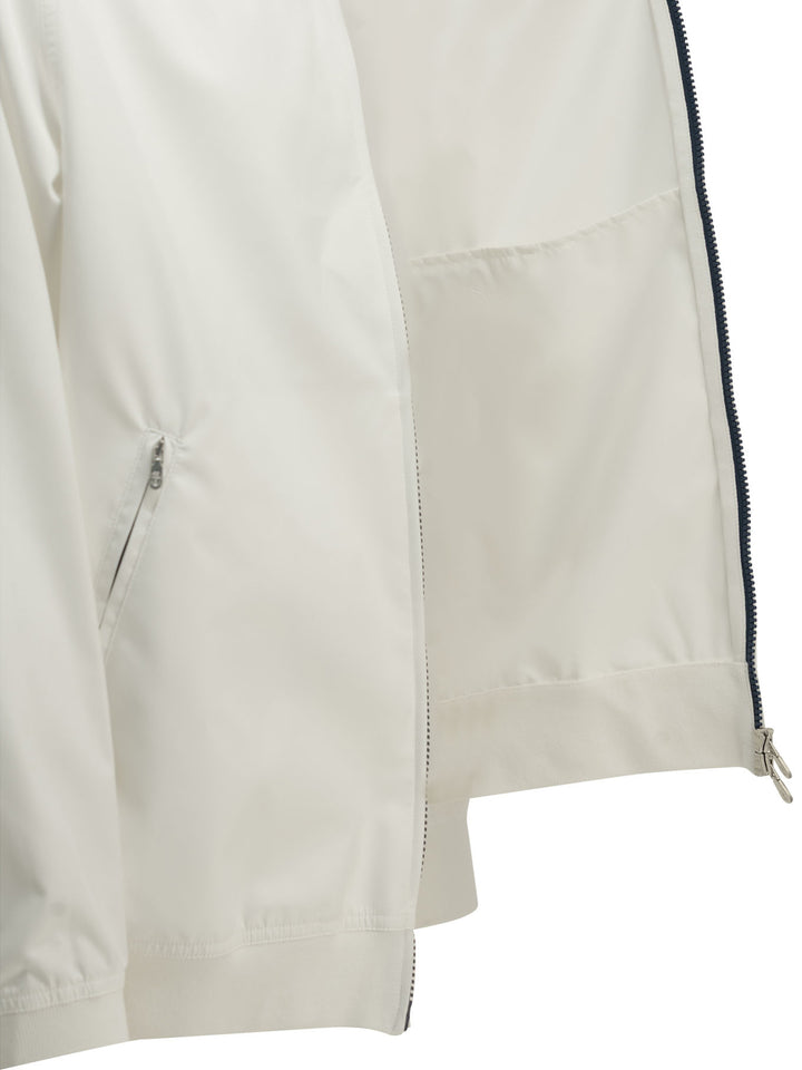 Brunello Cucinelli Zip-Up Sweatshirt With Logo Sweatshirts - Bianco | 221050c000ac68e5656a44810c199efb93d612c1