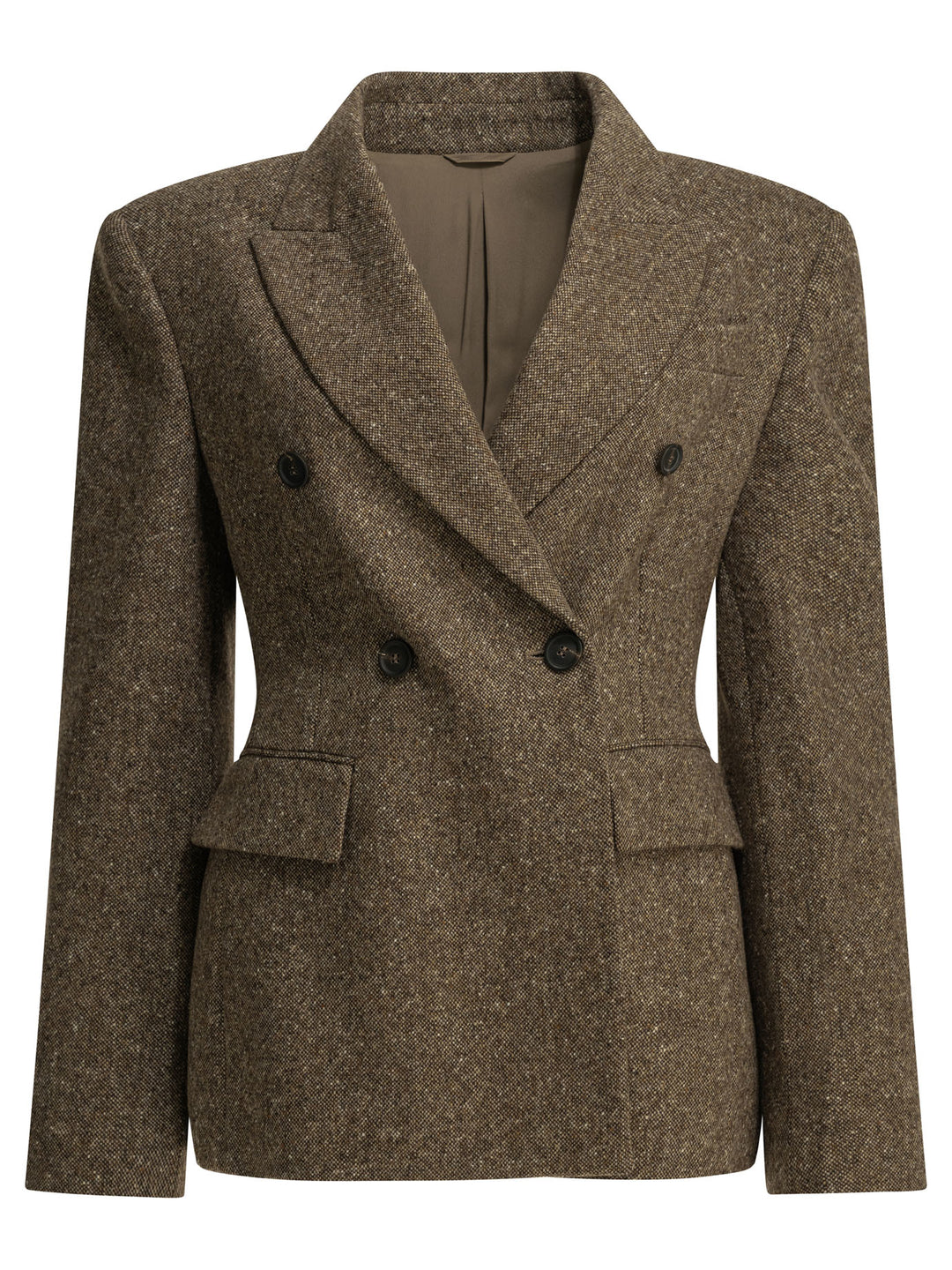 Brunello Cucinelli Double-Breasted Wool Blazer Jackets and Coats - Marrone | 84515e09e574d9573c46ba9060f988624e5f47ff