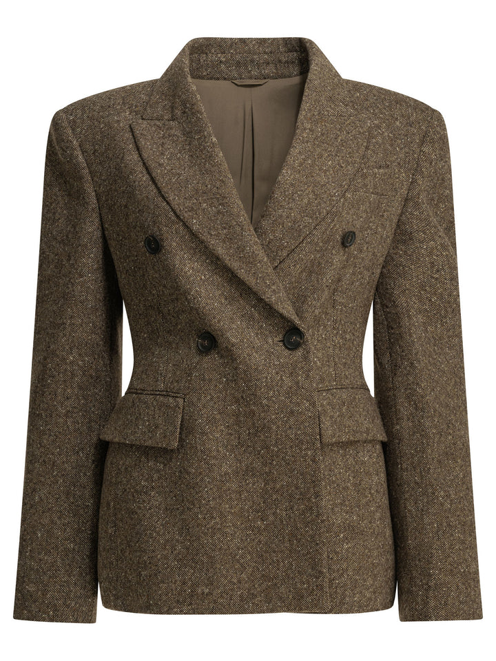 Brunello Cucinelli Double-Breasted Wool Blazer Jackets and Coats - Marrone | 84515e09e574d9573c46ba9060f988624e5f47ff