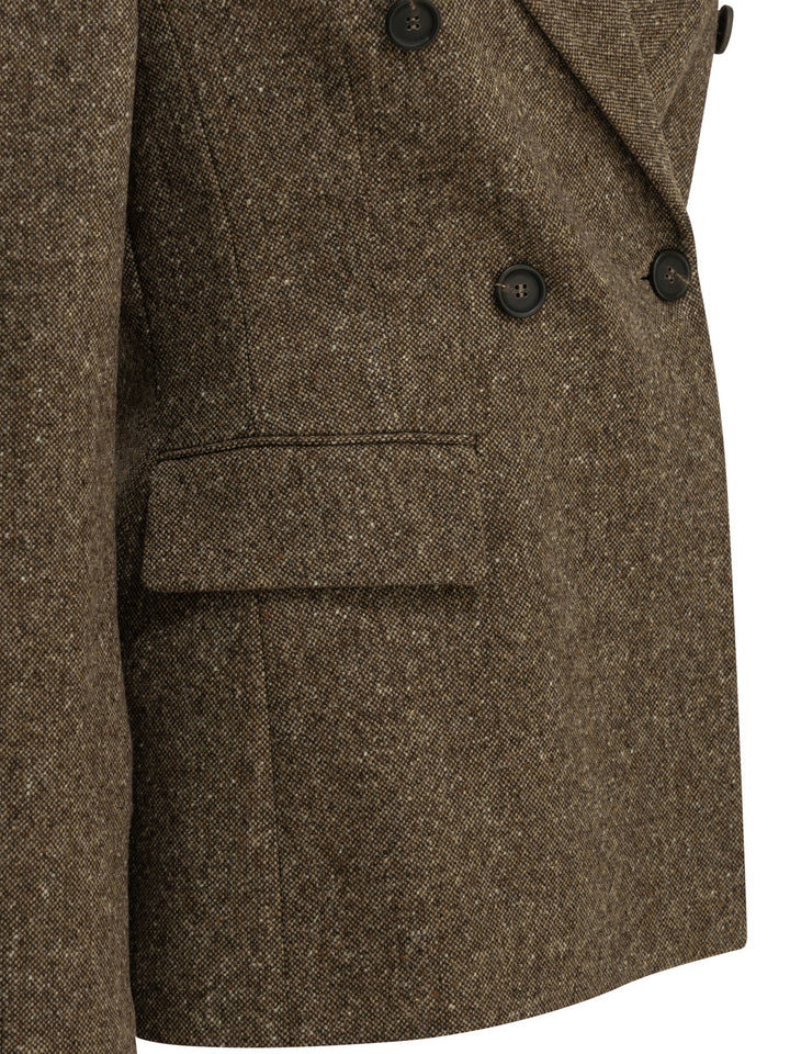 Brunello Cucinelli Double-Breasted Wool Blazer Jackets and Coats - Marrone | a0c60cb44fda5f438c54abd15a1437e01f3410c6