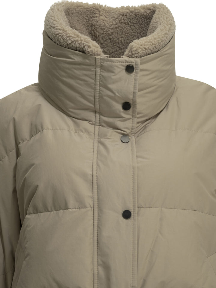 Brunello Cucinelli Short Down Jacket In Techno Cotton Taffeta Jackets and Coats - Beige | 5869129a8e716c4996bf646cfbd60ead29ef7cce