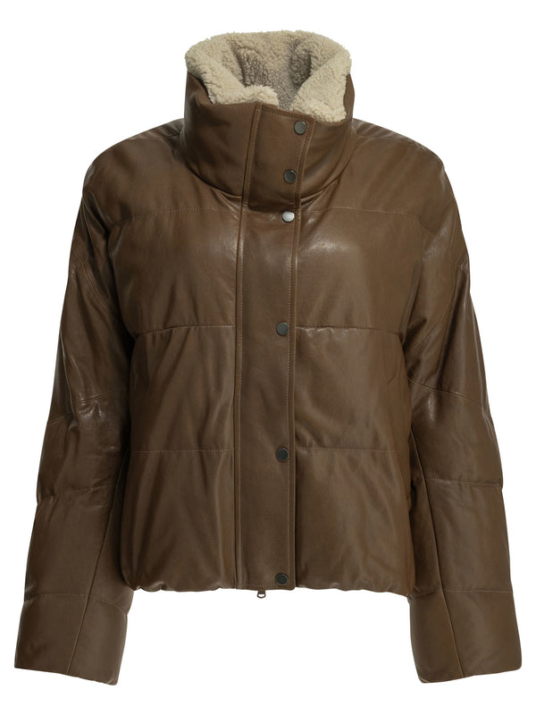 Padded Shearling Jacket Capispalla Marrone