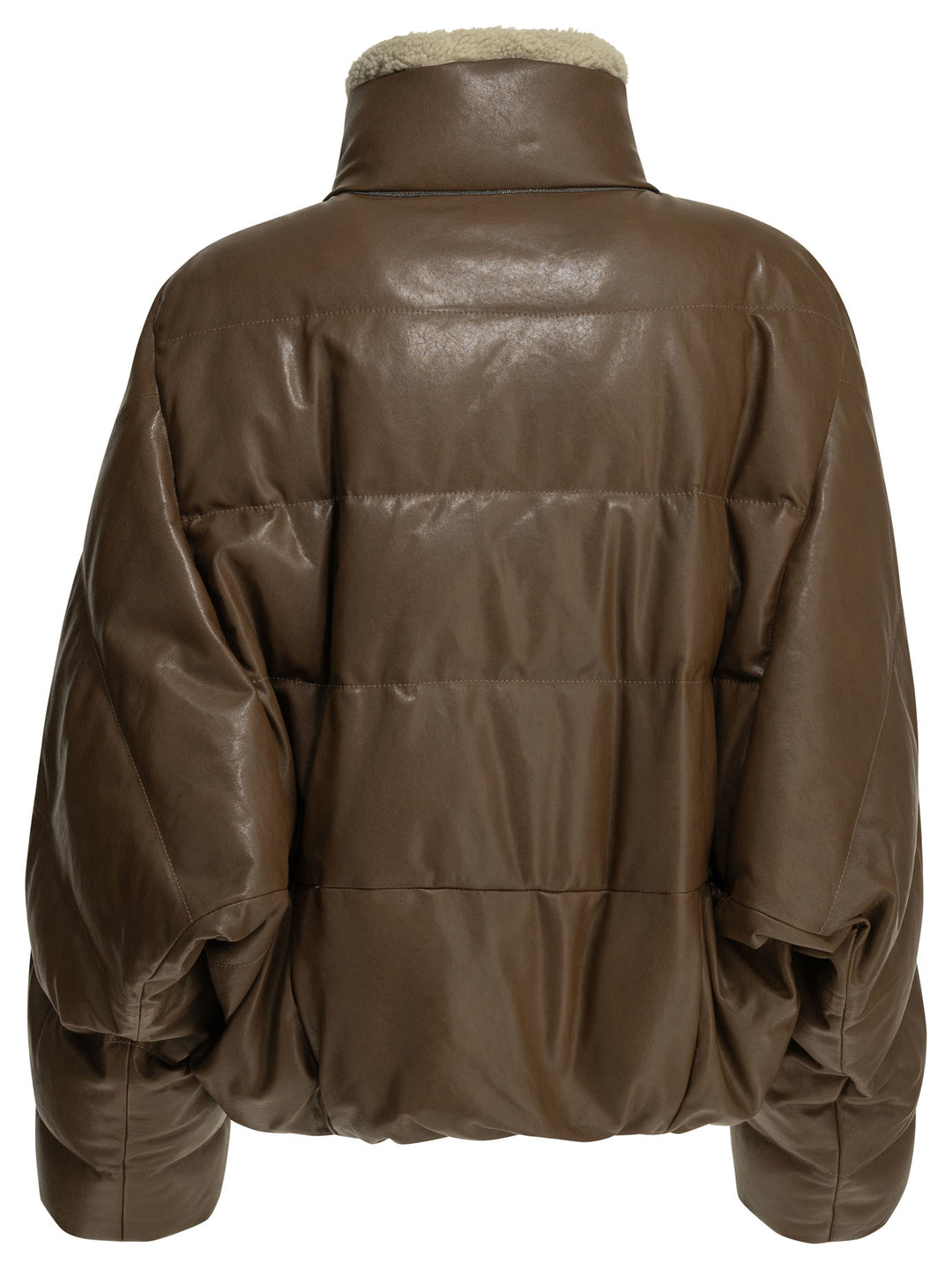 Brunello Cucinelli Padded Shearling Jacket Jackets and Coats - Marrone | 6dcf94db4e5a912e53453083a884785ecfef4314