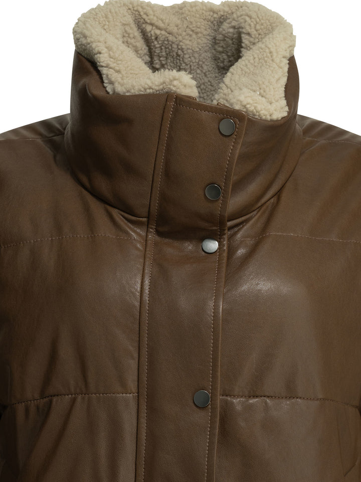 Brunello Cucinelli Padded Shearling Jacket Jackets and Coats - Marrone | a3800739c4d57613adef88c61b83e4ed50a39939