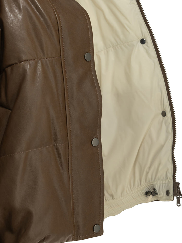 Brunello Cucinelli Padded Shearling Jacket Jackets and Coats - Marrone | b3443cebc6fc7c7db2cc66d2e0039aa70f4701f7