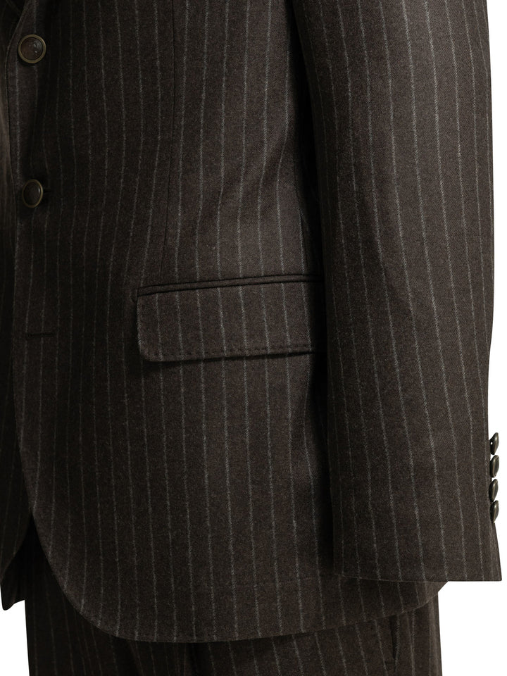 Brunello Cucinelli Formal Pinstripe Suit Suits - Marrone | 67b5f927e3b99cd43449fa54f5e9cab796c03a9a