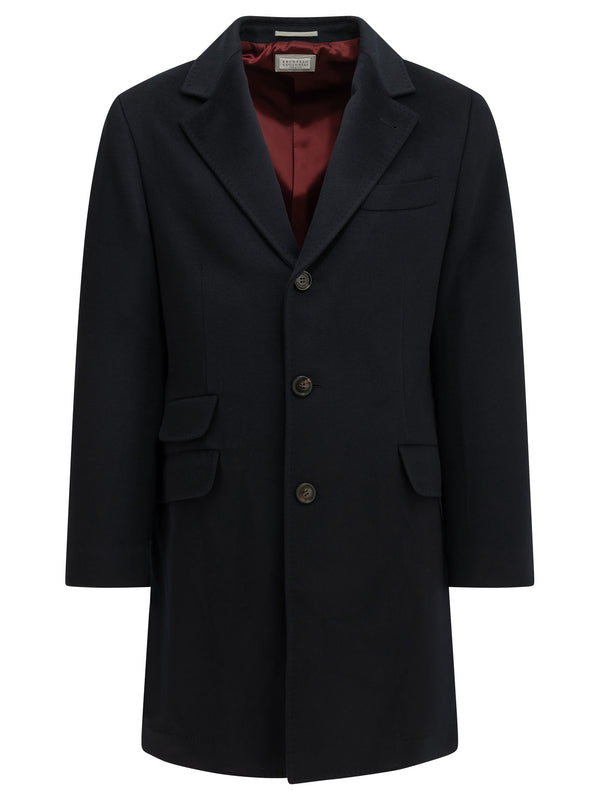 Short Coat Made Of Virgin Wool Fabric Jackets And Coats Blu