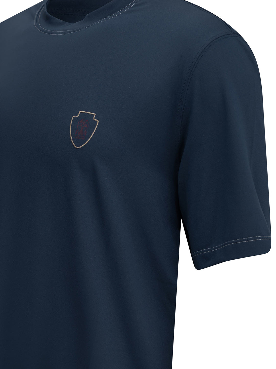 Brunello Cucinelli Crewneck T-Shirt With Logo T-shirts - Blu | 8b9efb6b3f806647b456407b03f009ba626e47e5
