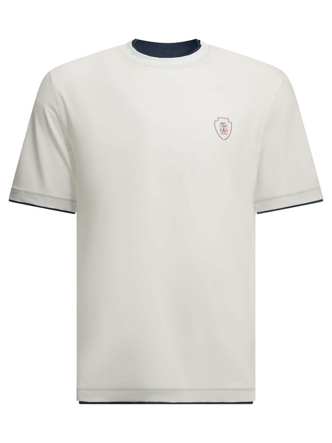 Brunello Cucinelli Crewneck T-Shirt With Logo T-shirts - Bianco | c87999e5c3f8d4ddc69c8f7c88cb06628275e85b
