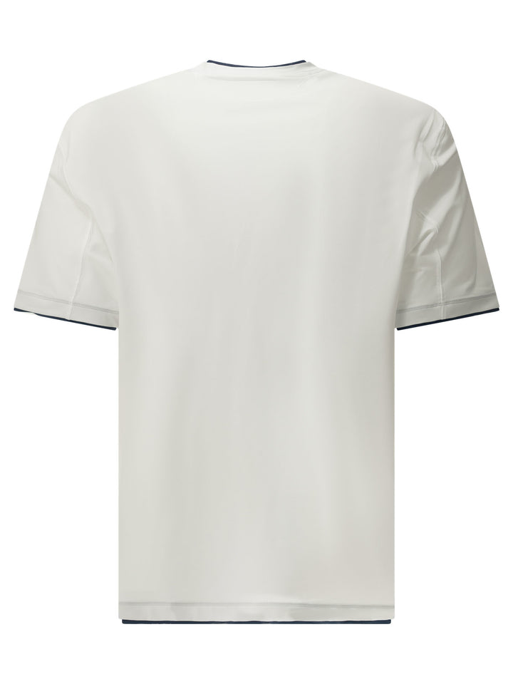 Brunello Cucinelli Crewneck T-Shirt With Logo T-shirts - Bianco | 83cf780a81e33e7b83590b01dc2d15781870034d