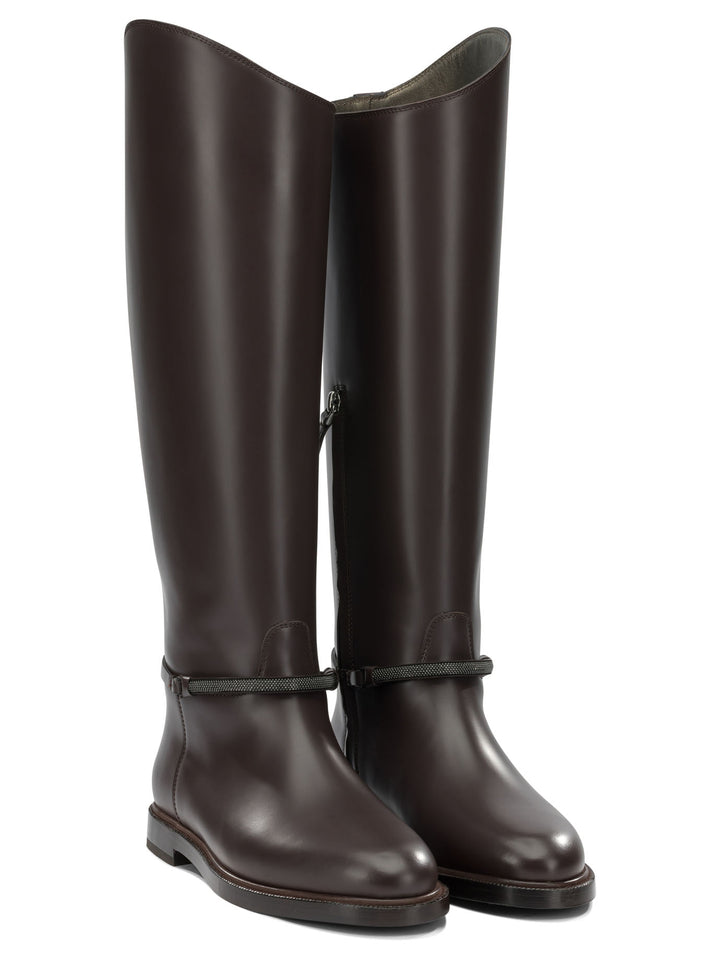 Brunello Cucinelli Monili Boots and Ankle Boots - Marrone | 2c1df0b95bcdd16b9a9c935790b5cdc341cc6504