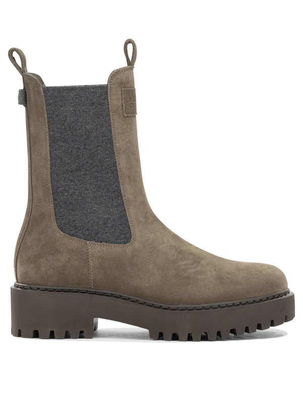 Suede Pull-On Ankle Boots Boots And Ankle Boots Marrone