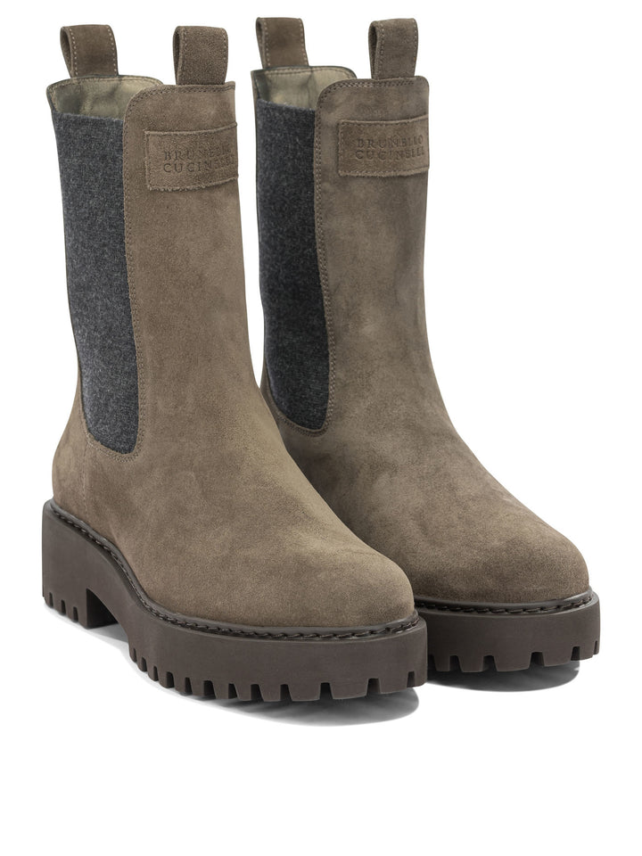 Brunello Cucinelli Suede Pull-On Ankle Boots Boots and Ankle Boots - Marrone | 442d9f7ddb9fb0484929e9911c726737cce953a7