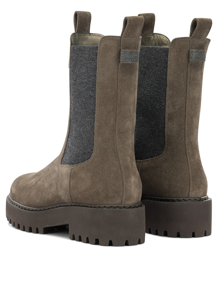 Brunello Cucinelli Suede Pull-On Ankle Boots Boots and Ankle Boots - Marrone | 99d3e5e5a9198e658aa054864565a9ba7f6b83f8