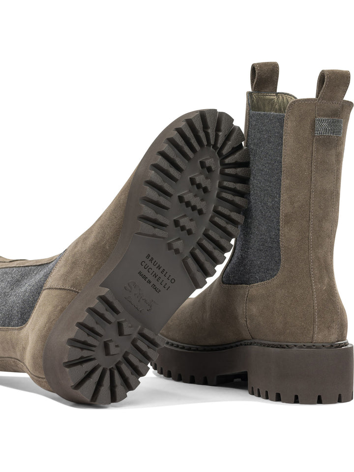 Brunello Cucinelli Suede Pull-On Ankle Boots Boots and Ankle Boots - Marrone | 7ecc874e5de855db41f7c54728eaa1003cea9551