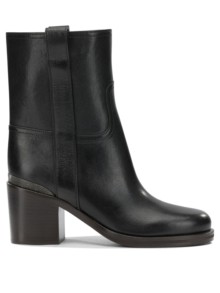 Brunello Cucinelli Leather Pull-On Ankle Boots Boots and Ankle Boots - Nero | 90d76194b5a423c82d859464eed632f5563308c4