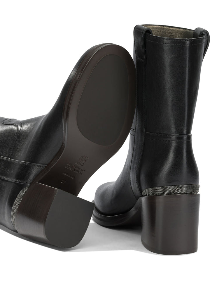 Brunello Cucinelli Leather Pull-On Ankle Boots Boots and Ankle Boots - Nero | 49d7b63dc720da6ba8b1e313177e2613109a1940