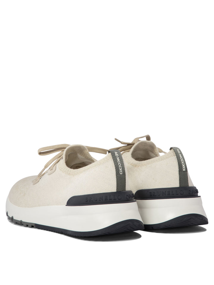 Brunello Cucinelli Low-Top Cotton Knit Sneakers Sneakers & Slip-On - Beige | b332160522a2a1f2c8e90197a06a979ffc32ea25