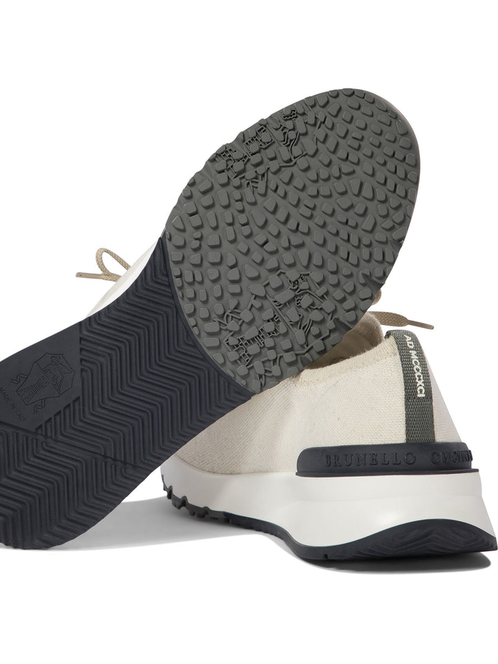 Brunello Cucinelli Low-Top Cotton Knit Sneakers Sneakers & Slip-On - Beige | 231c71a574b5f829915543cbaa2cb0373343408a