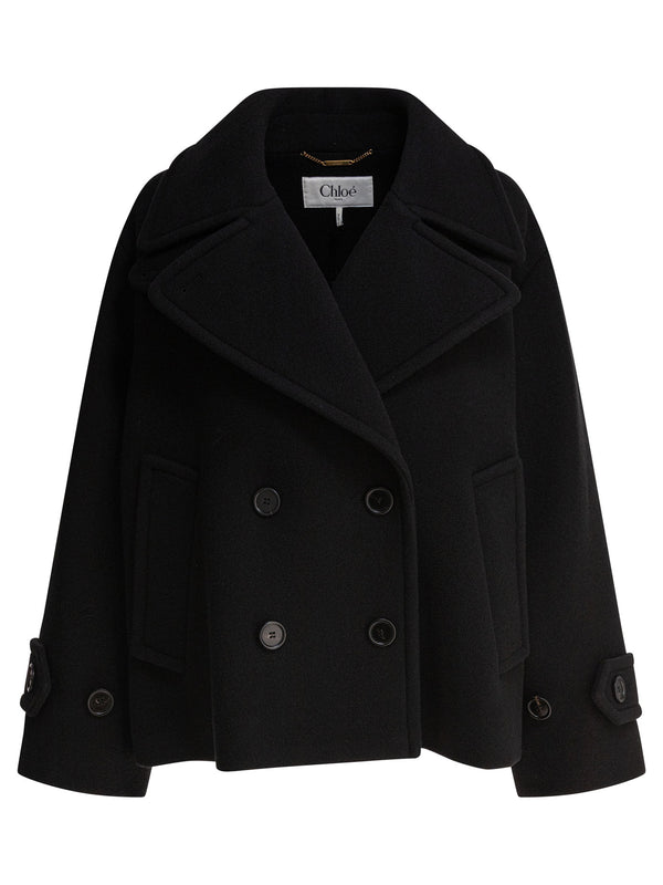 Short Wool Coat Jackets And Coats Nero