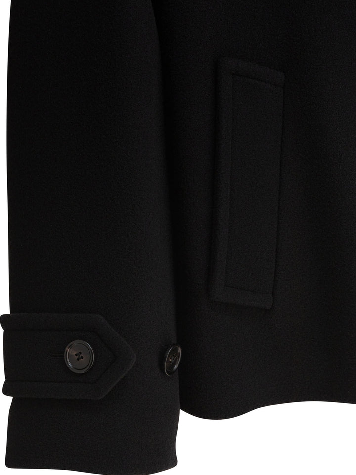 Chloé Short Wool Coat Jackets and Coats - Nero | 05a0abdc6e6505fd114de42c8e93aaae9e4a4e2f