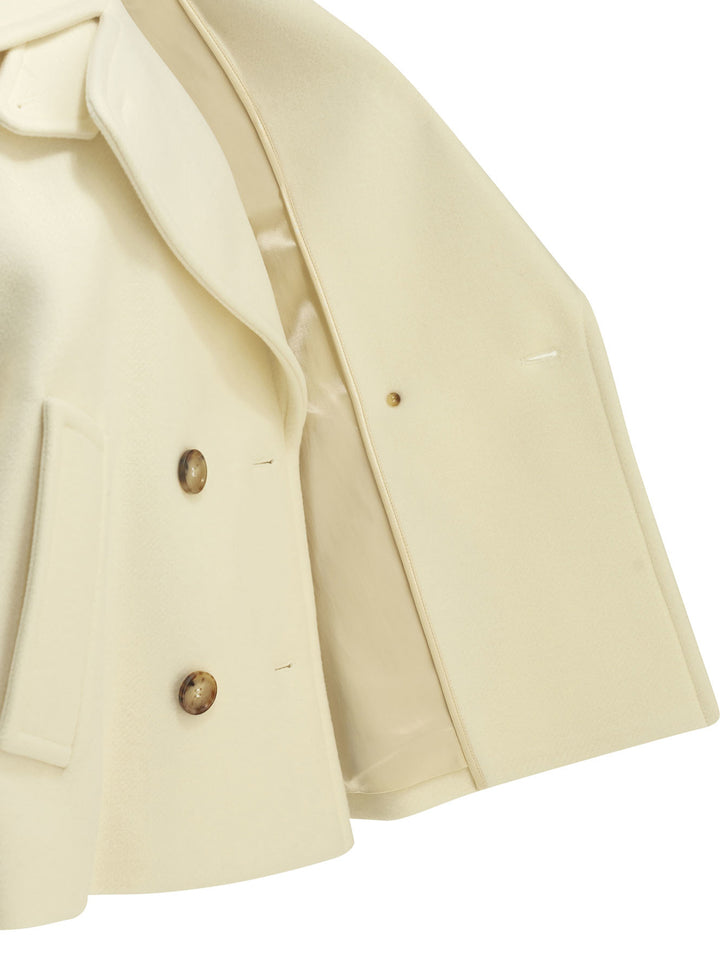 Chloé Short Wool Coat Jackets and Coats - Bianco | 4572dafc8d356038c1b3c5a8eca8f09deeae1a32
