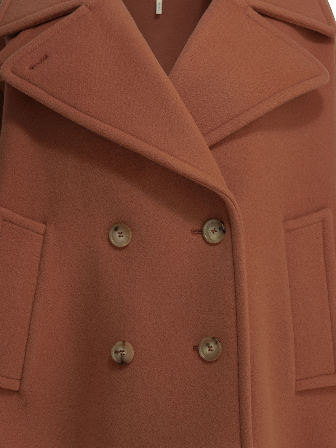 Chloé Short Wool Coat Jackets and Coats - Rosa | e081e295e795ca7339da9378181f303d98deaaf7