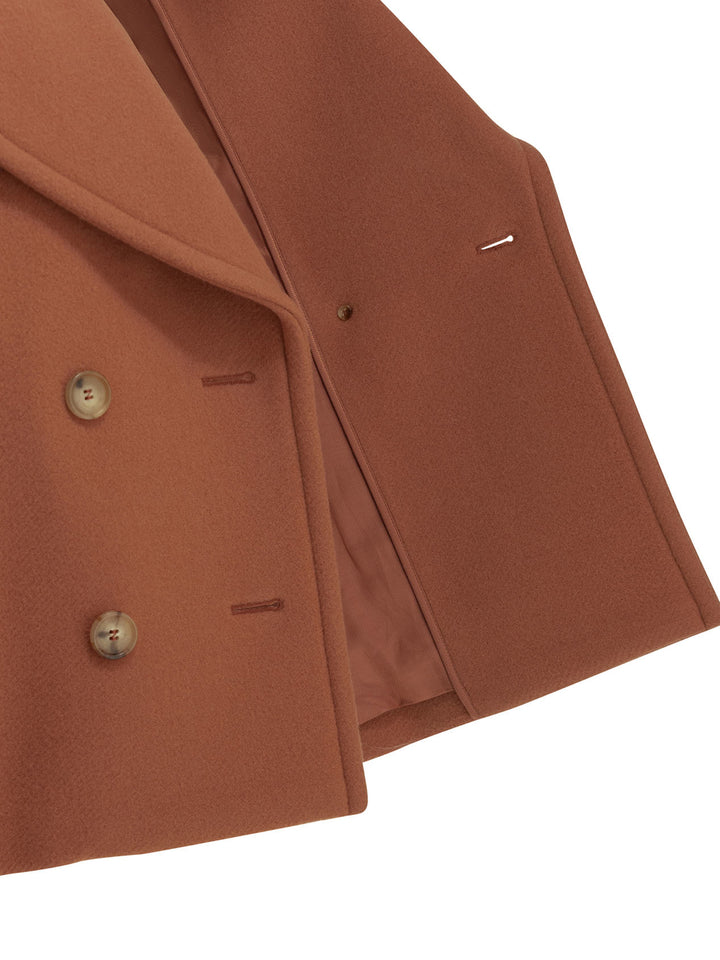 Chloé Short Wool Coat Jackets and Coats - Rosa | 4de46d301eefffa414ff8bf34bcc83610821dda9