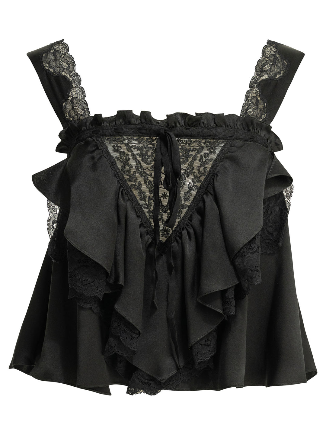 Chloé Casual Top With Ruffles Top - Nero | 027d221016281f2bab24821f7f57fda599bbef41