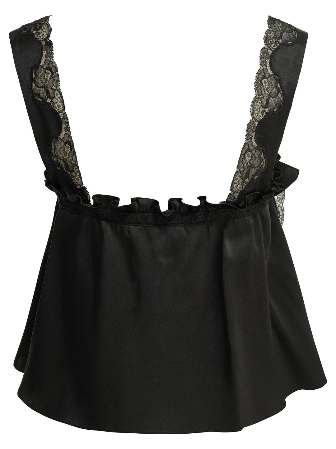 Chloé Casual Top With Ruffles Top - Nero | 0b3a0a69ab09d0f7c4863a29f27f47b942816275