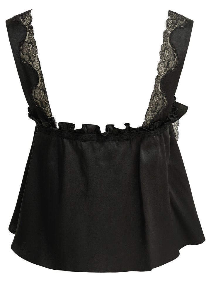 Chloé Casual Top With Ruffles Top - Nero | 0b3a0a69ab09d0f7c4863a29f27f47b942816275