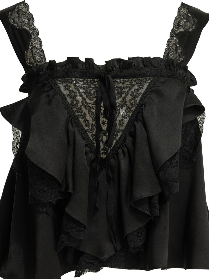 Chloé Casual Top With Ruffles Top - Nero | 61dbd87f5163c013c1cf998c21cc7f4265732209