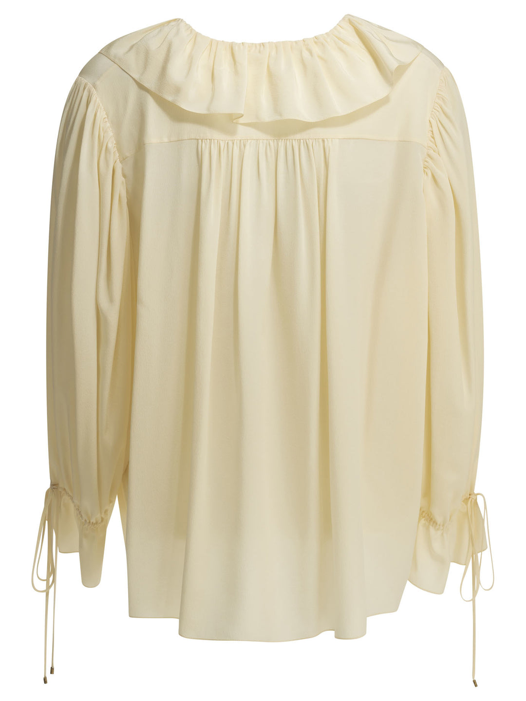 Chloé Silk Blouse With Ruffles Shirts - Bianco | 8624fbc8c94c113da2e807801b905aad1869bfa1