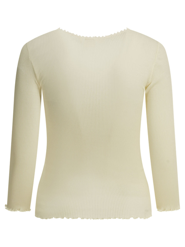 Chloé Fitted Top Made Of Cotton And Silk Jersey Top - Bianco | 3cc28ad6d17761c5f0dd4843048229d708137cd5