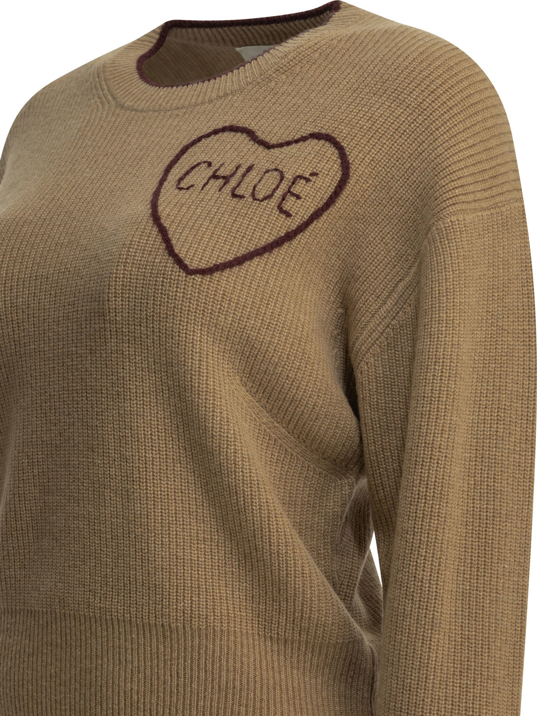 Chloé Crew-Neck Sweater Made Of Wool And Cashmere Knitwear - Marrone | 7b803fef81f79290b3a6f72e7bb113b841ecc76b