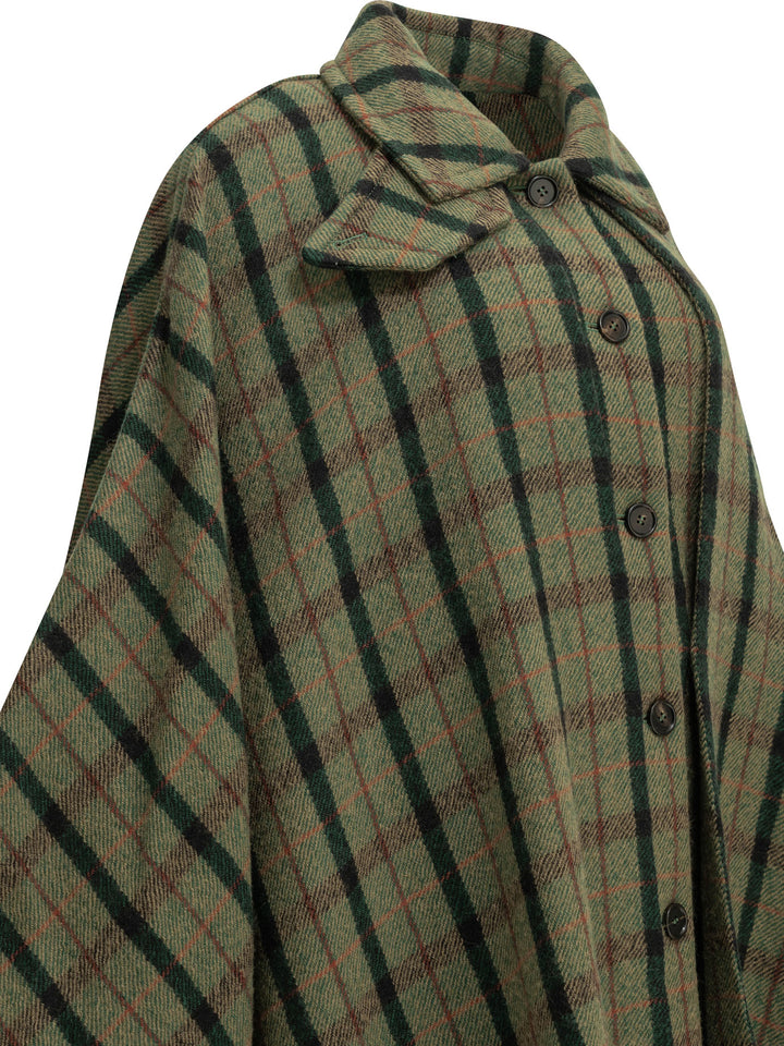 Chloé Wool Cape Jackets and Coats - Verde | 06c580ffe9371f1e792bcaea6971857baeacc734