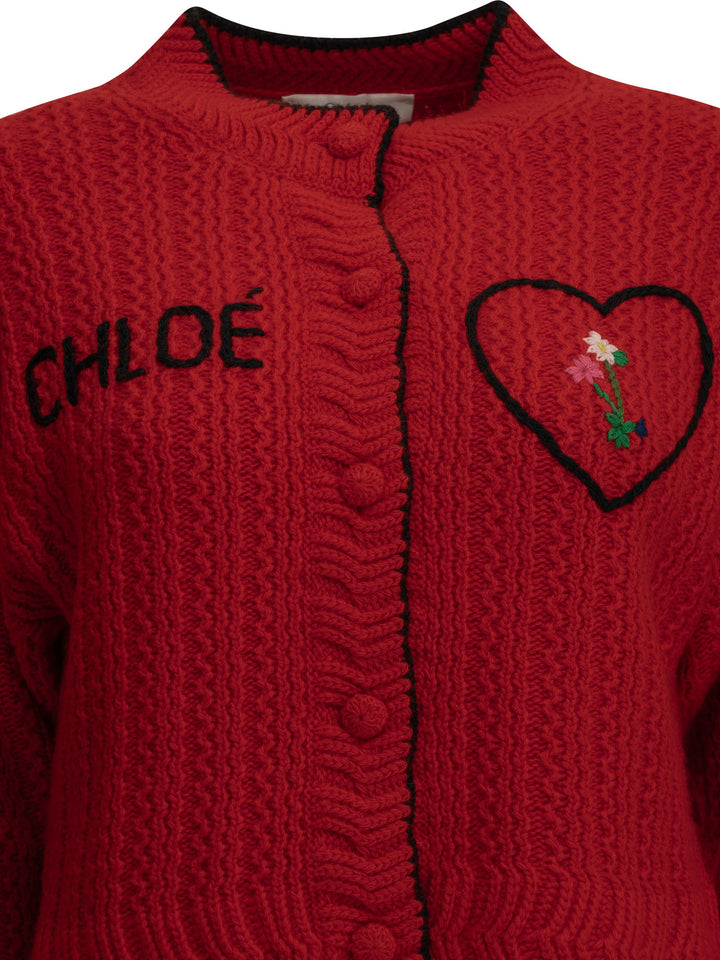 Chloé Heart Knitwear - Rosso | c583108ae1cf580d6fb646cb184e508ec79dd51e