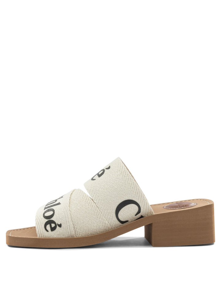 Chloé Woody Sandali - Bianco | f33d84ea26e368100173c3da92d008817d9c1754